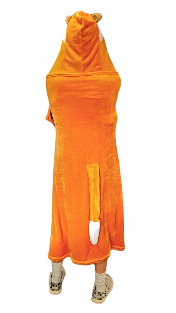 Plush Hooded Animal Blanket with Pockets