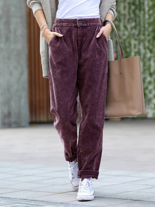 ",.._ SI-23819 WASHED CORDUROY PLEATED PANTS