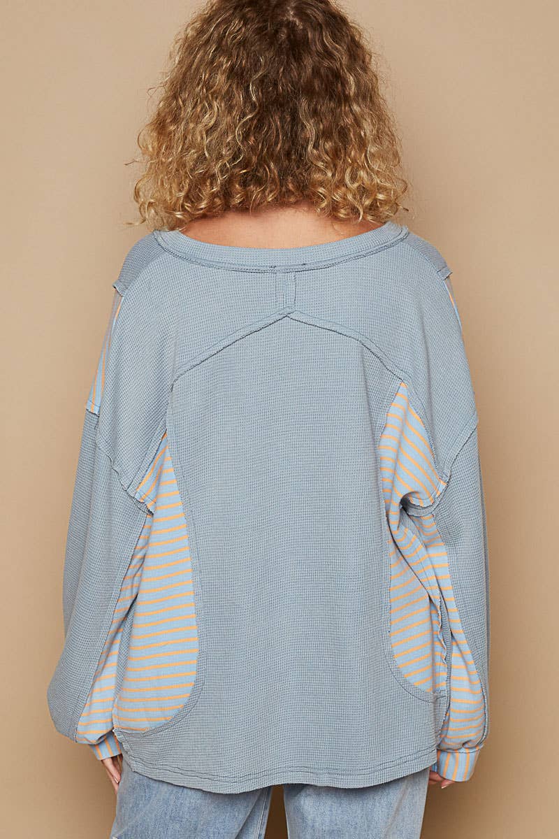 Oversized V Neck Bubble Sleeve knit Top SALE