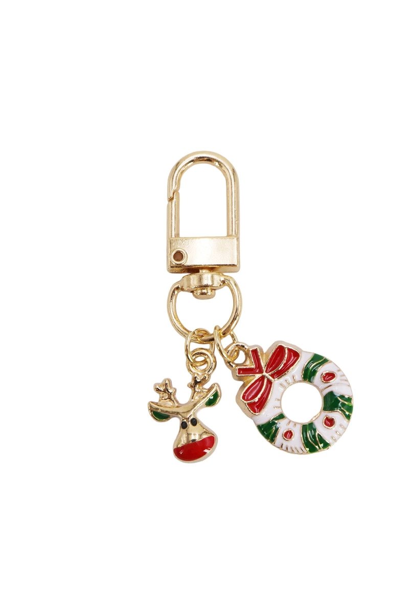 Christmas Enamel Dangle Charm Key Ring Chain