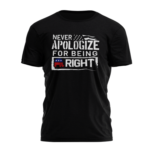 Never Apologize For Being Right Tee - 3043