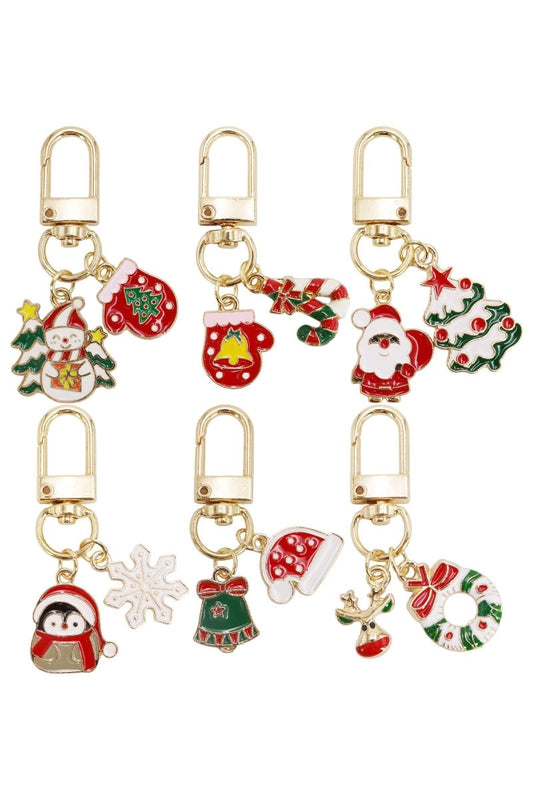 Christmas Enamel Dangle Charm Key Ring Chain