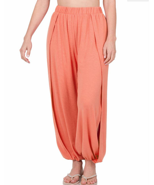 ",..Plus Split Side Pants