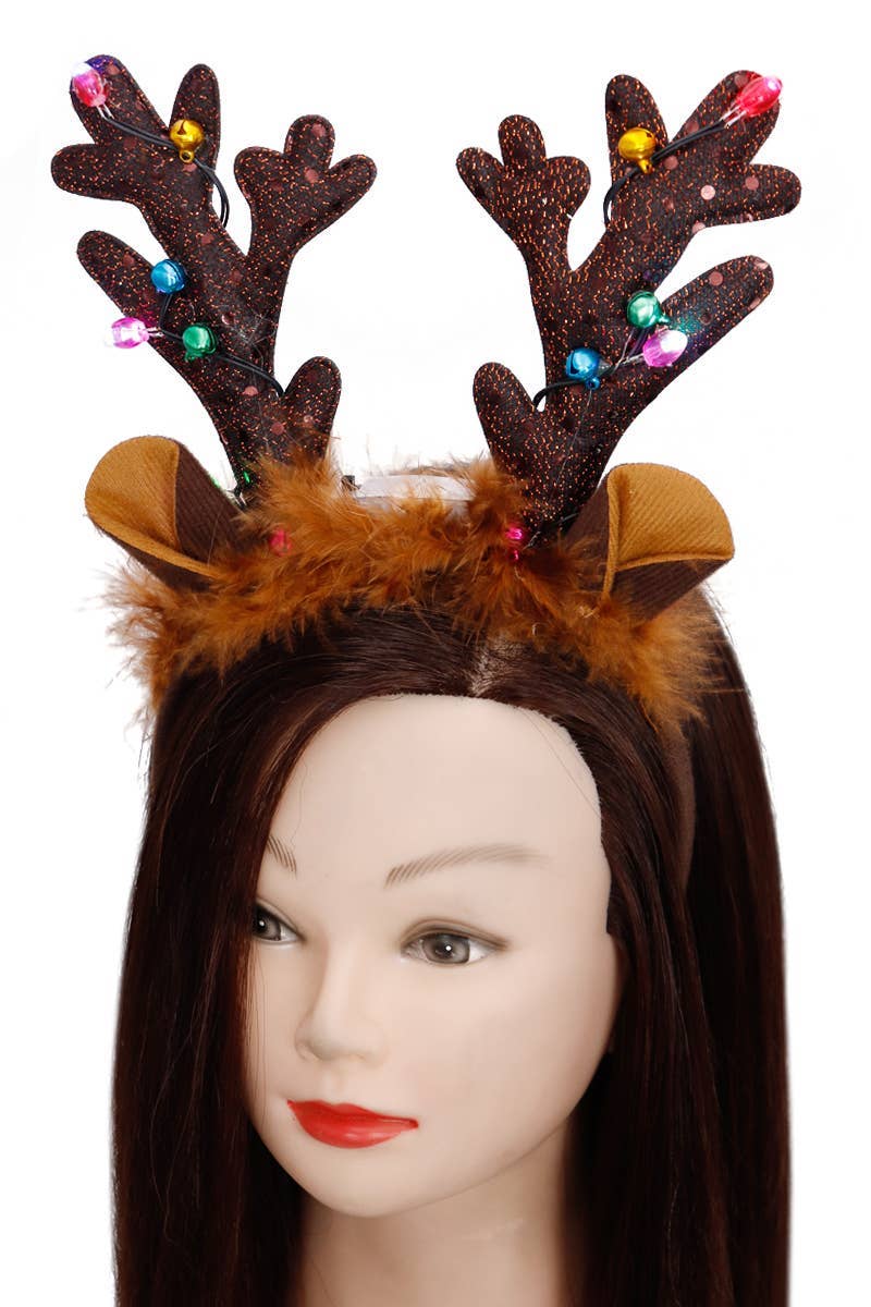 Rudolph Fuzzy Antler Led Light-up Hairband