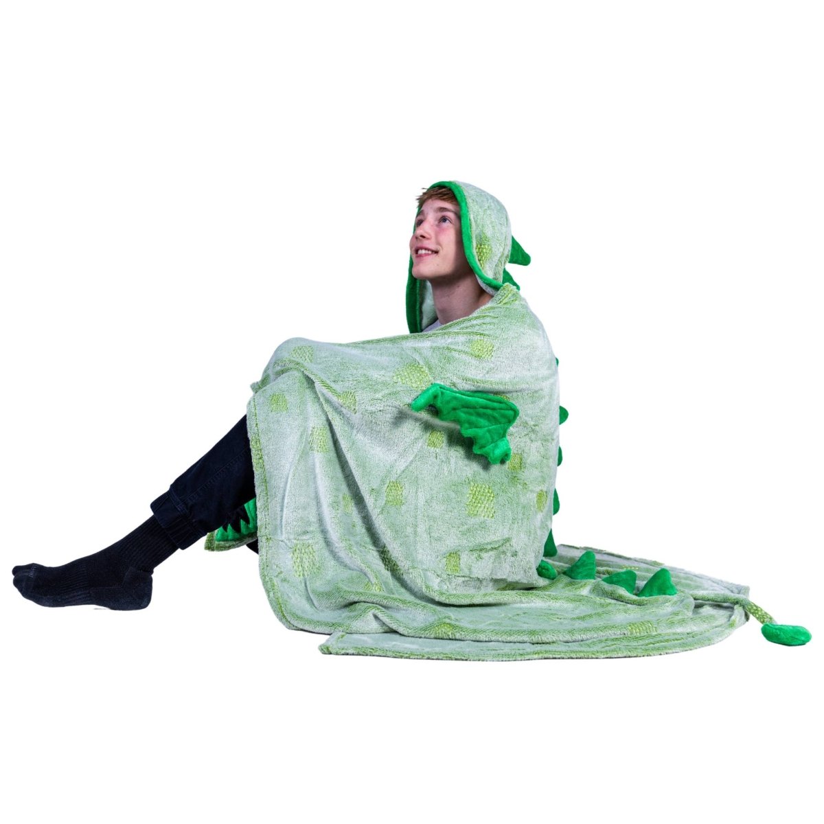 Plush Hooded Animal Blanket with Pockets