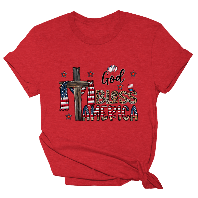 God Bless America Cross Tee - 1081