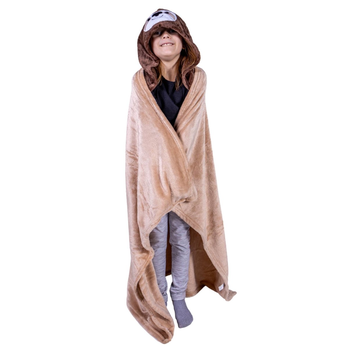 Plush Hooded Animal Blanket with Pockets