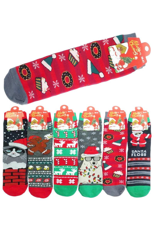 Christmas Festive Elastic Quarter Socks