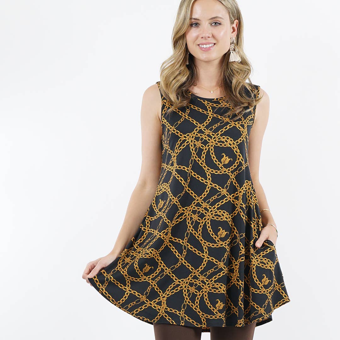 `Side-Pocket Tunics Solid/Print