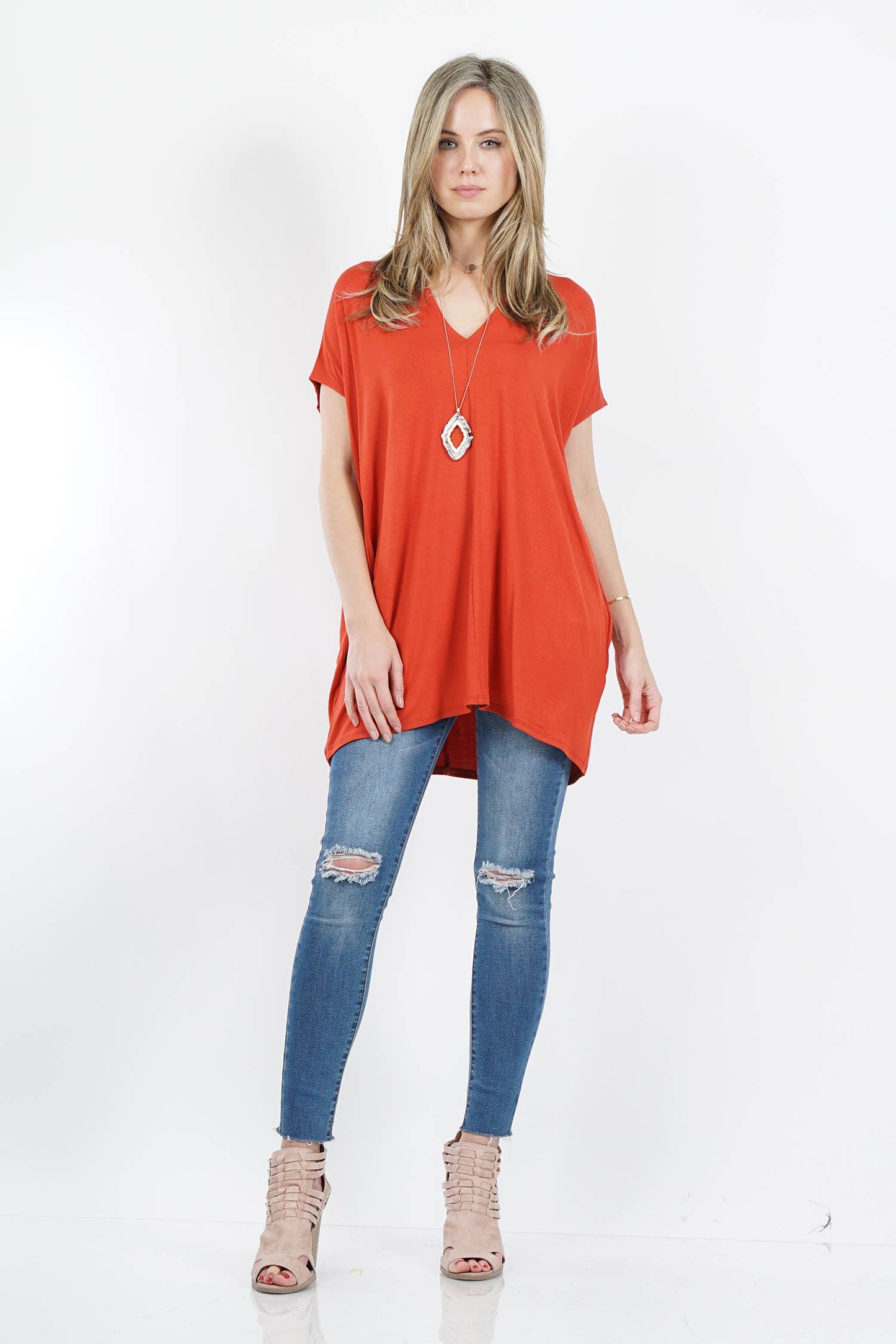 `",...._ Double Vneck loose fit tunic