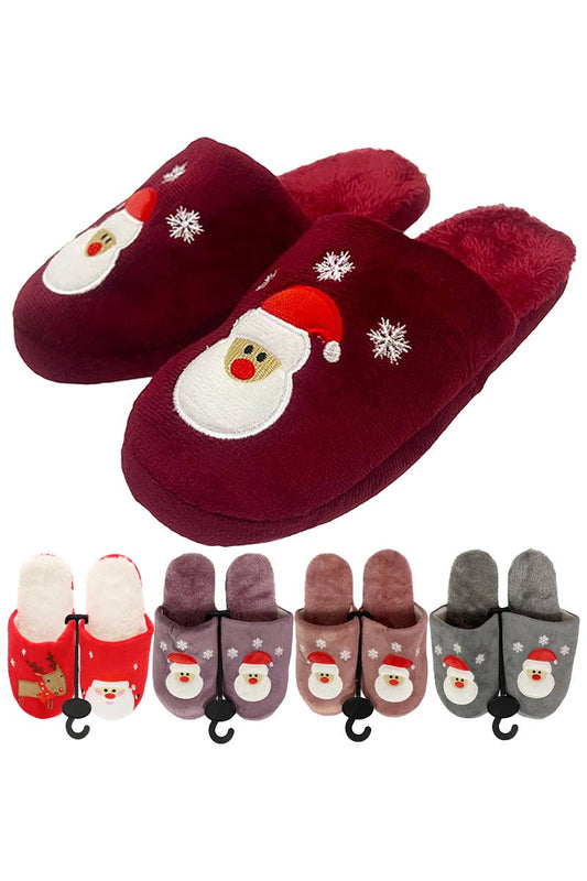 Christmas Fuzzy Fleece Foam Lounge Slippers