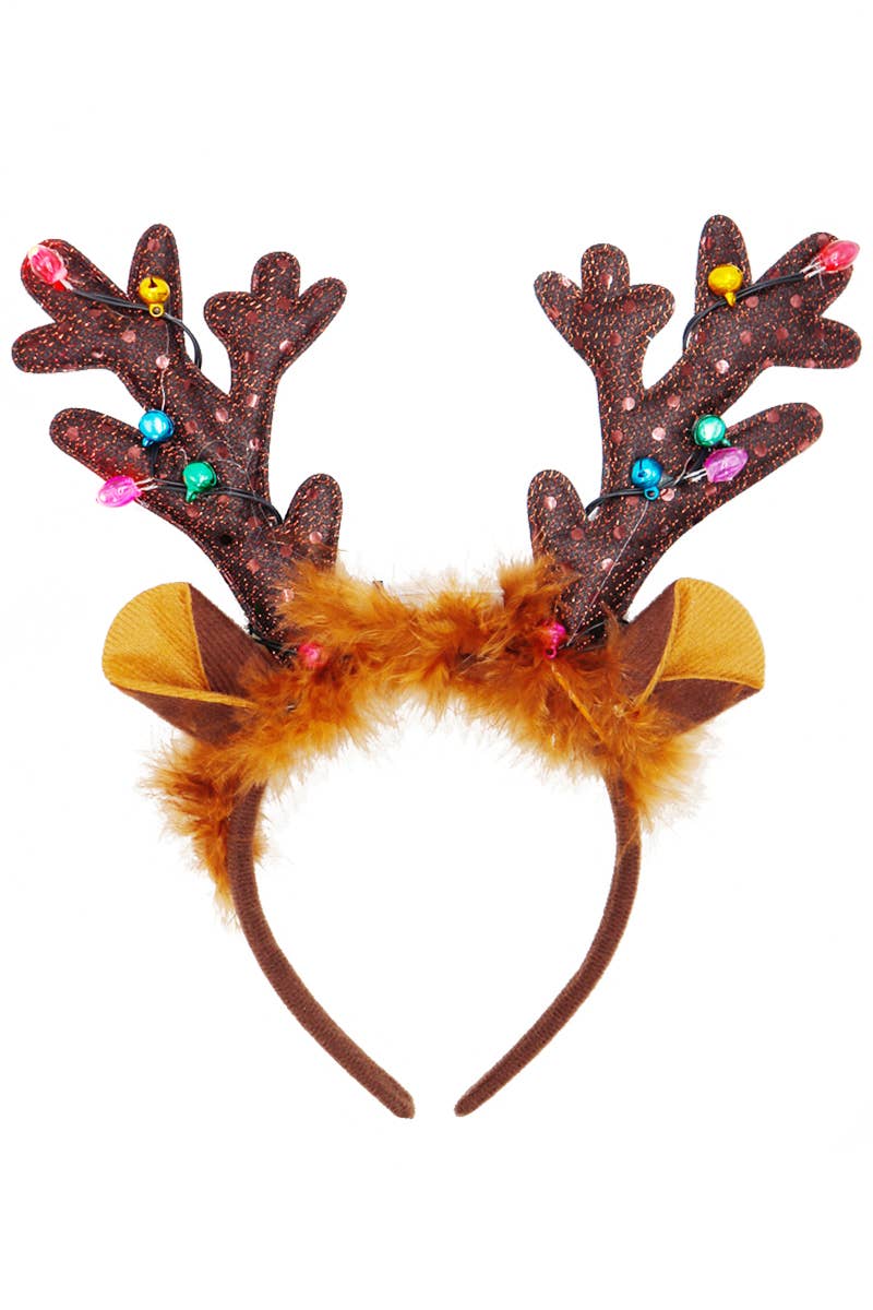 Rudolph Fuzzy Antler Led Light-up Hairband