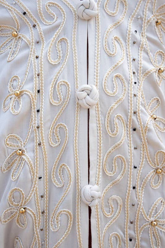 DEEP BEADED FLORAL LUREX & SWIRL KAFTAN (IND10-KAFTAN)