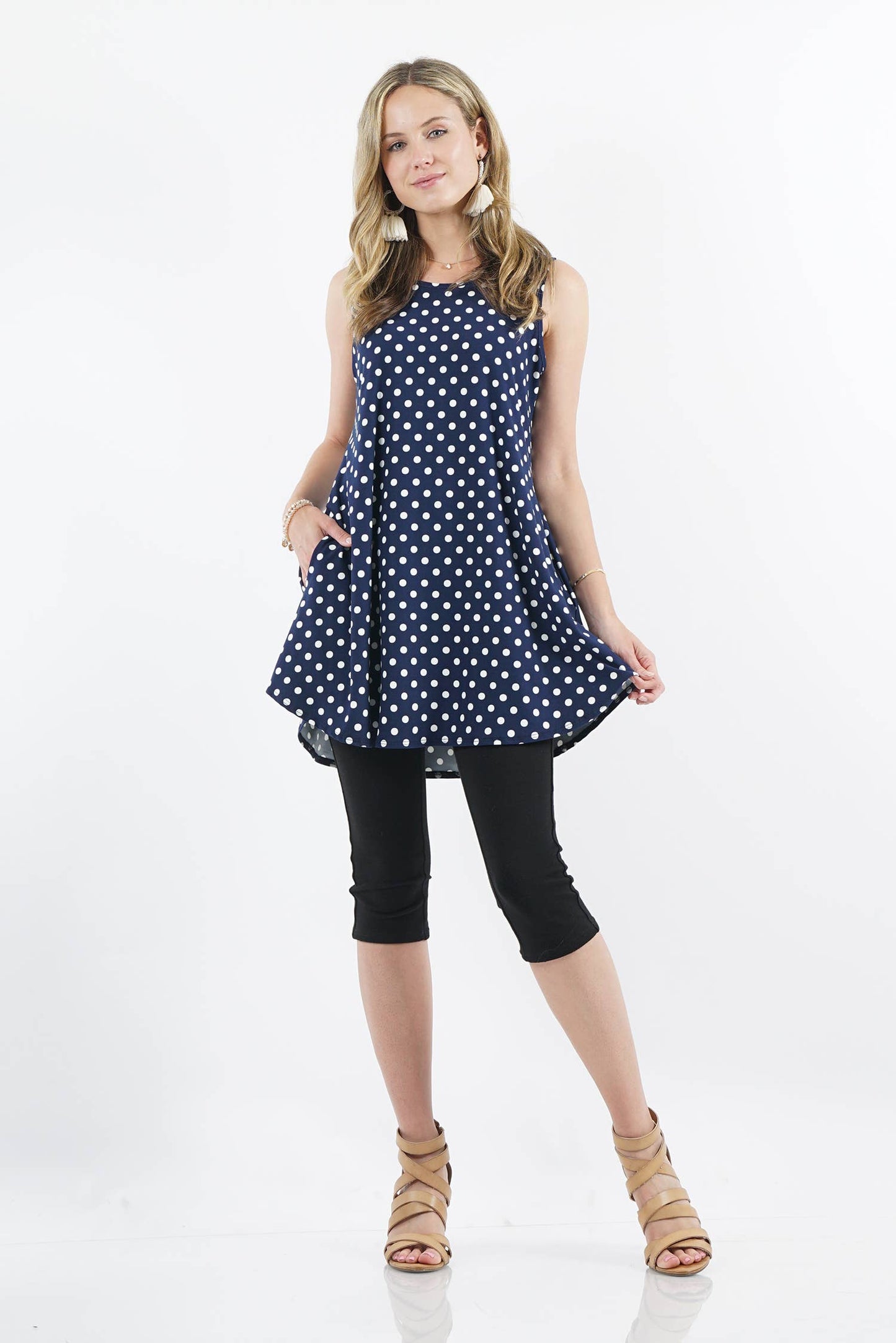 `Side-Pocket Tunics Solid/Print