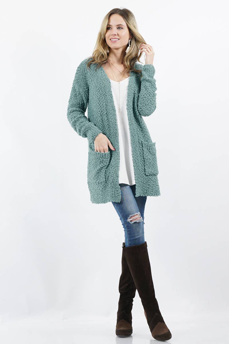 `"Popcorn Sweater Cardigan