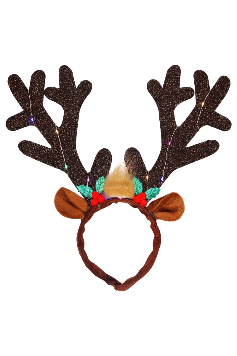 Oversized Rudolph Antler Led Light-up Hairband