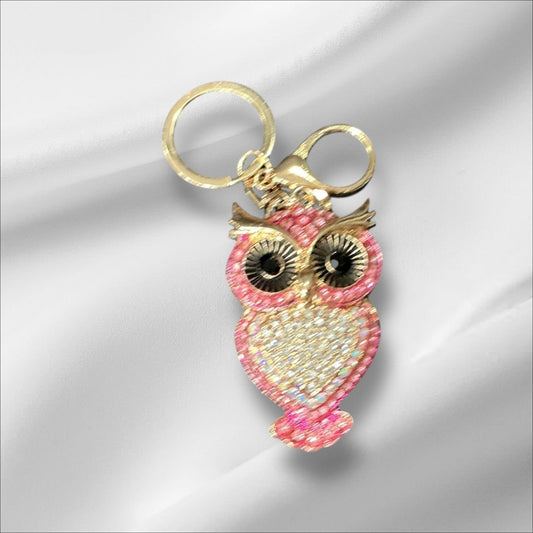 Stylish Purse Keychain Accessories Pink Owl