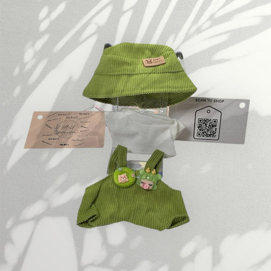 Pop Mart Labubu Clothing Collection Green Overalls Big Into Energy