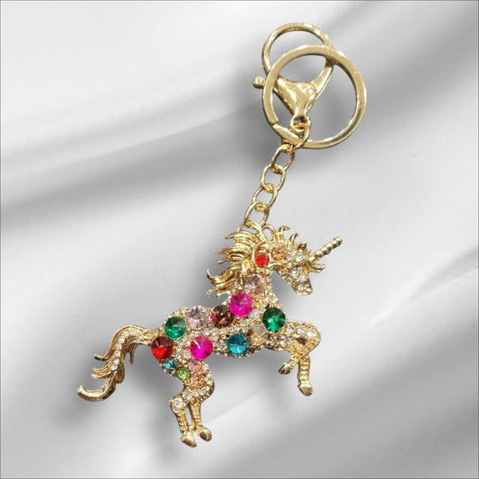 Stylish Purse Keychain Accessories Rainbow Bling Unicorn