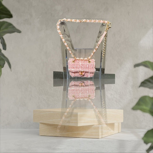 Pop Mart Labubu Collection CC Pink And White Labubu purse
