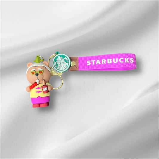 Stylish Purse Keychain Accessories Starbucks Heart Eye Bear