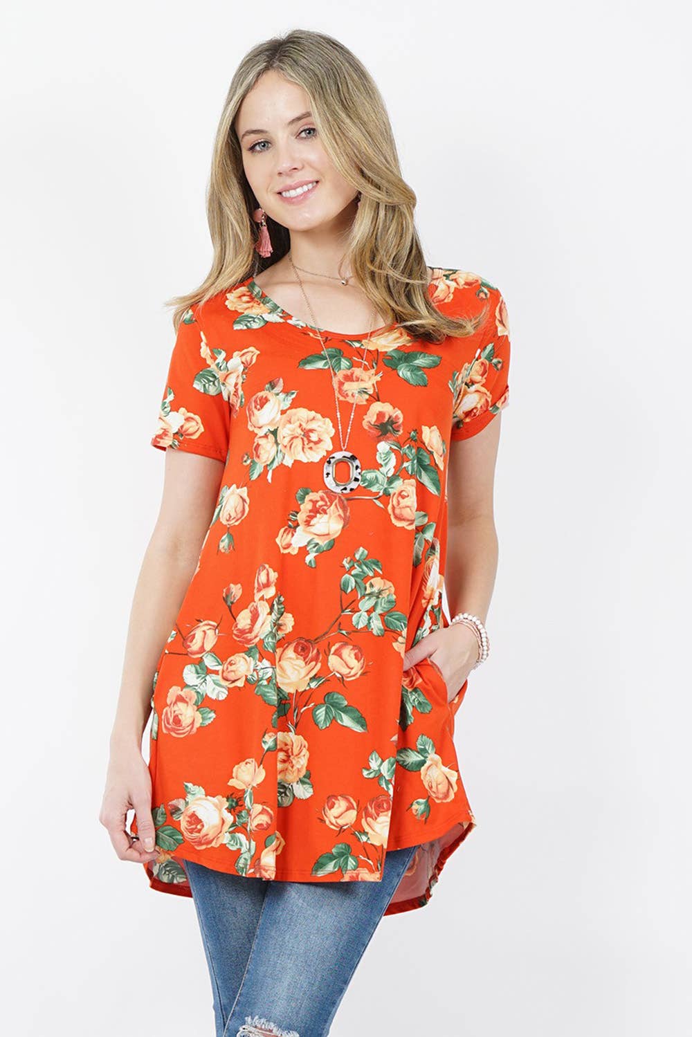 `Side-Pocket Tunics Solid/Print