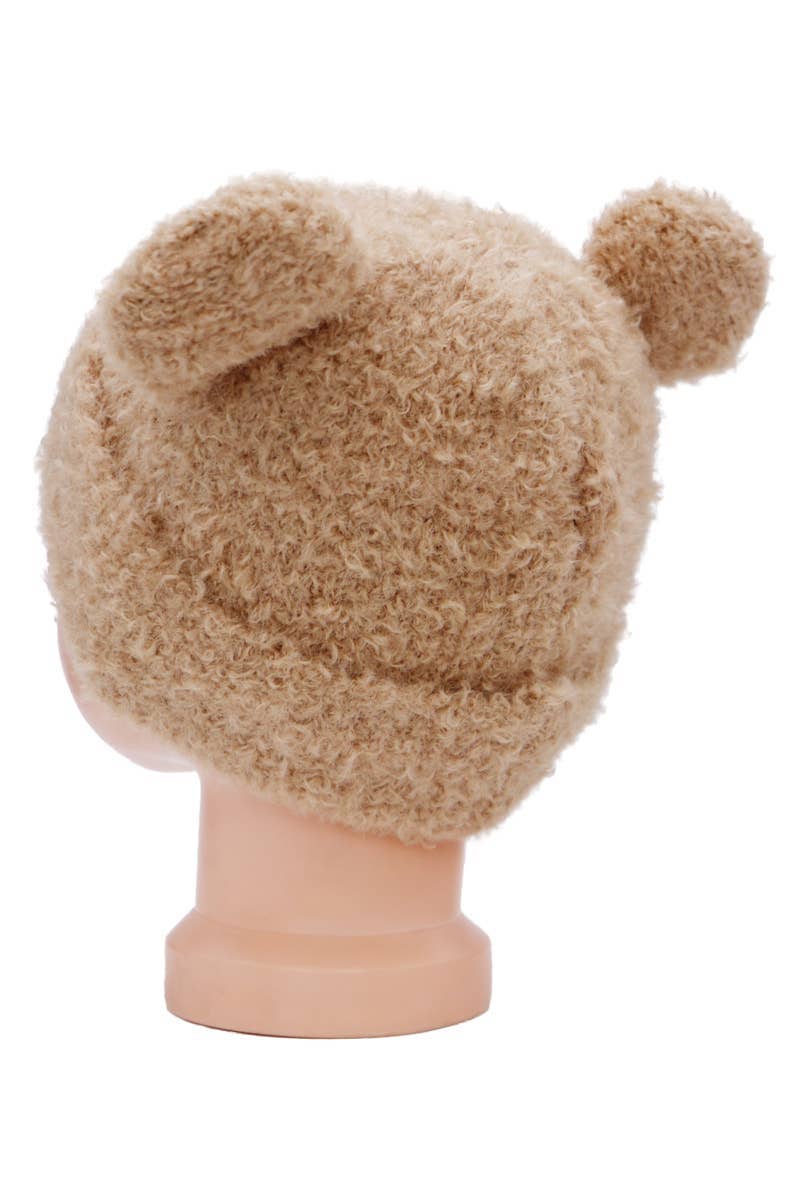 Little Kids Teddy Bear Terry Fleece Beanie