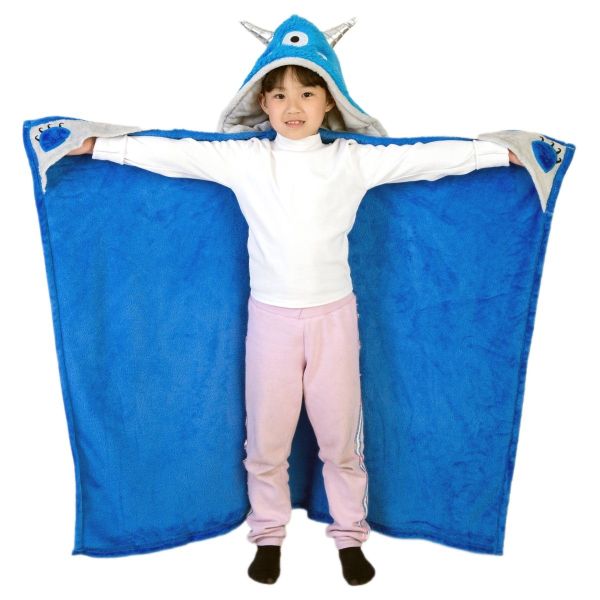 Plush Hooded Animal Blanket with Pockets