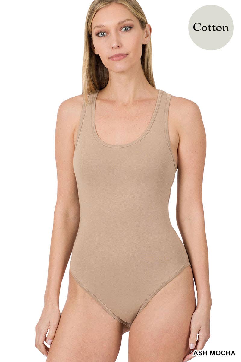 `.Washed & Solid Cotton Bodysuit w/Snap Button closure