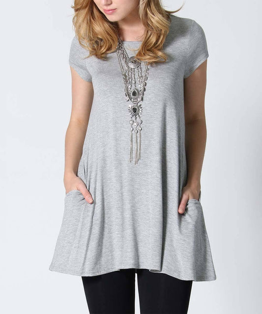 `Side-Pocket Tunics Solid/Print