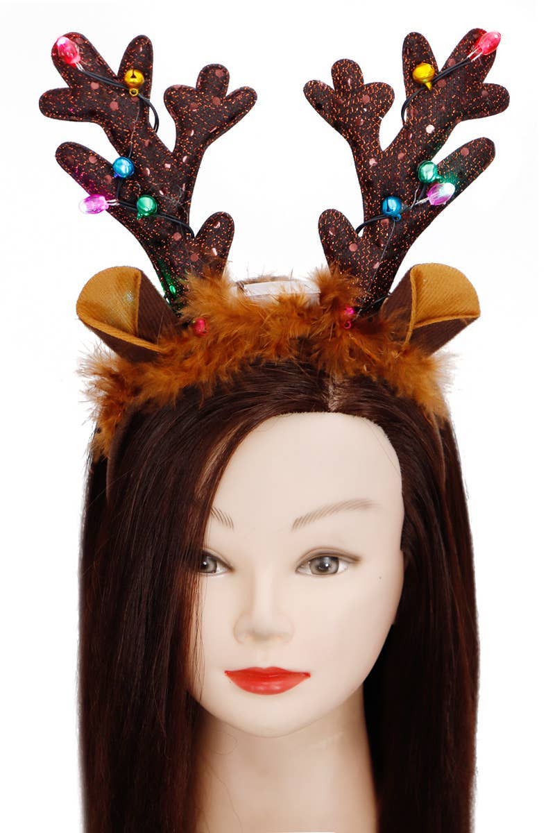 Rudolph Fuzzy Antler Led Light-up Hairband