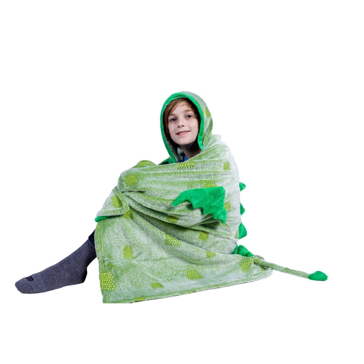 Plush Hooded Animal Blanket with Pockets