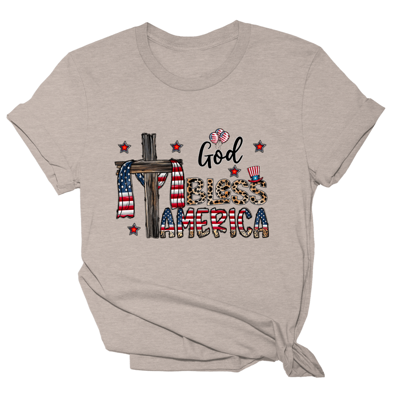 God Bless America Cross Tee - 1081