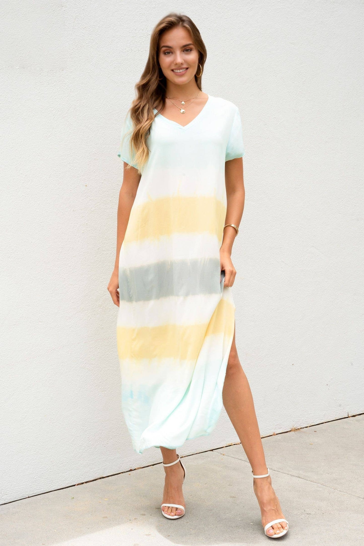 607-A-STRIPE-AQUA/MUSTARD/GREY
