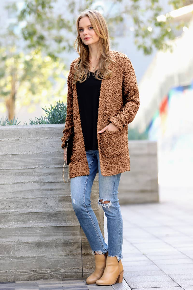 `"Popcorn Sweater Cardigan
