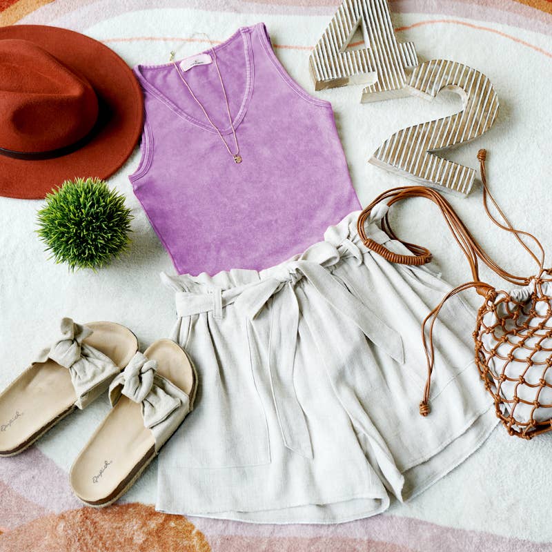 `.Cotton Mineral Wash Bodysuit w/ Snap buttons