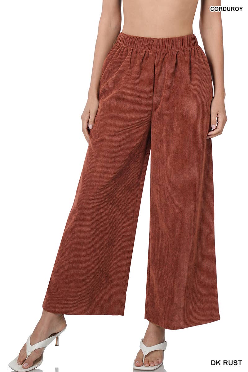 ",,...CORDUROY WIDE LEG PANTS WITH POCKETS