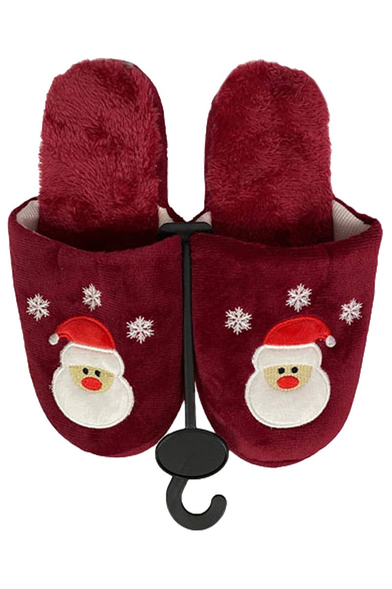 Christmas Fuzzy Fleece Foam Lounge Slippers