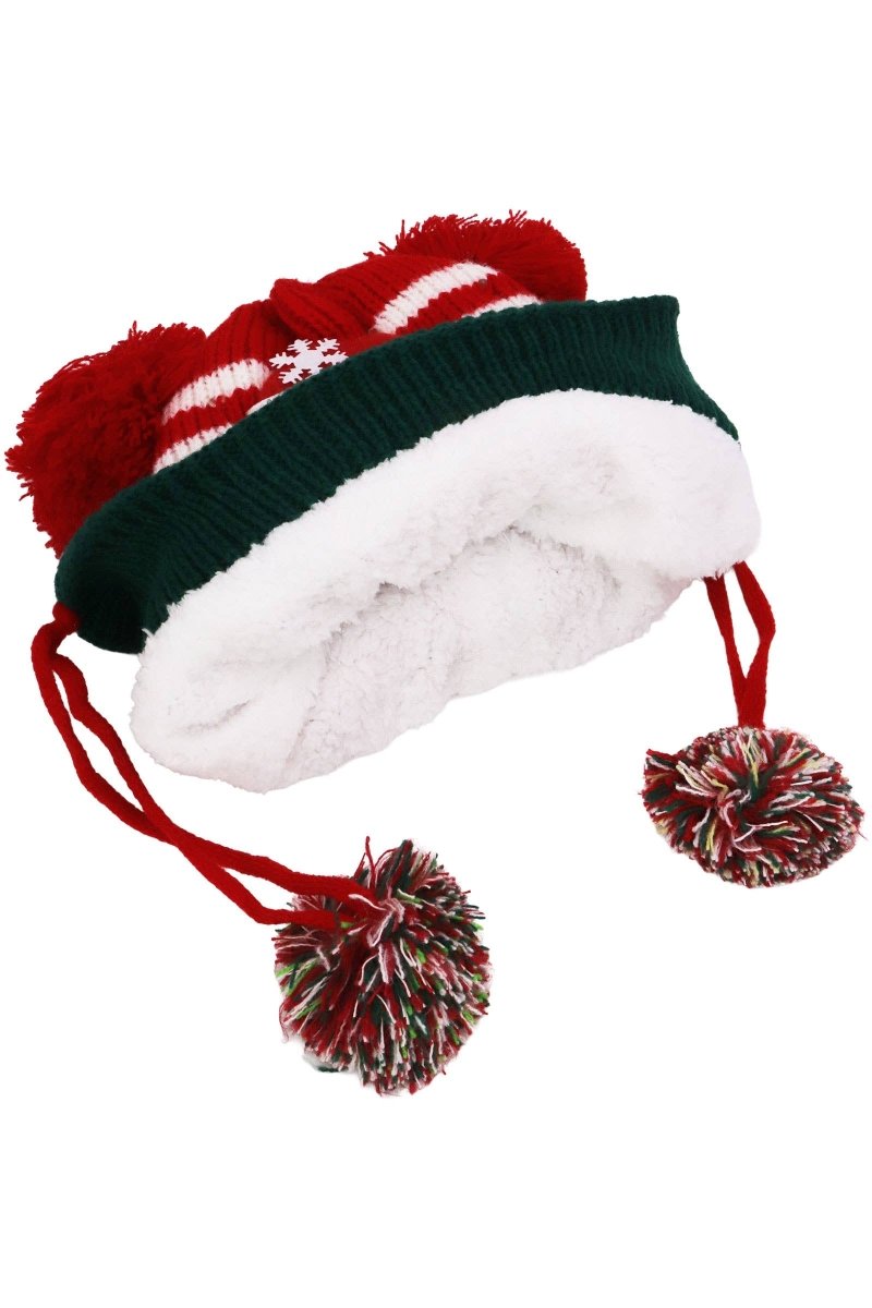 Kids Christmas Led Ear Cover Chin Strap Beanie