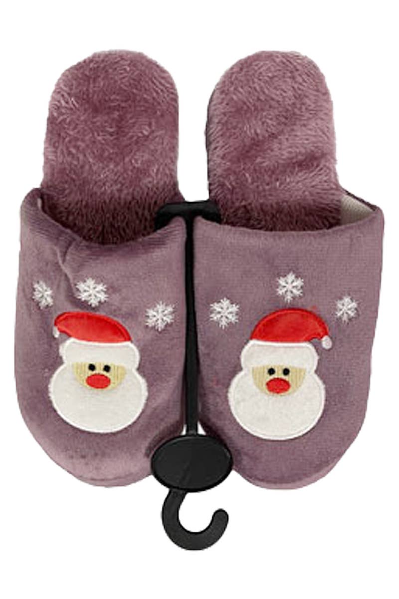 Christmas Fuzzy Fleece Foam Lounge Slippers