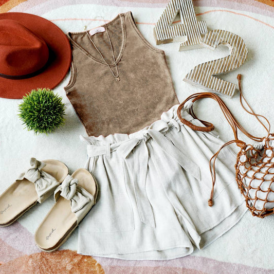 ..0621 Mineral Wash Bodysuit W/ Snap Buttons SI-23947