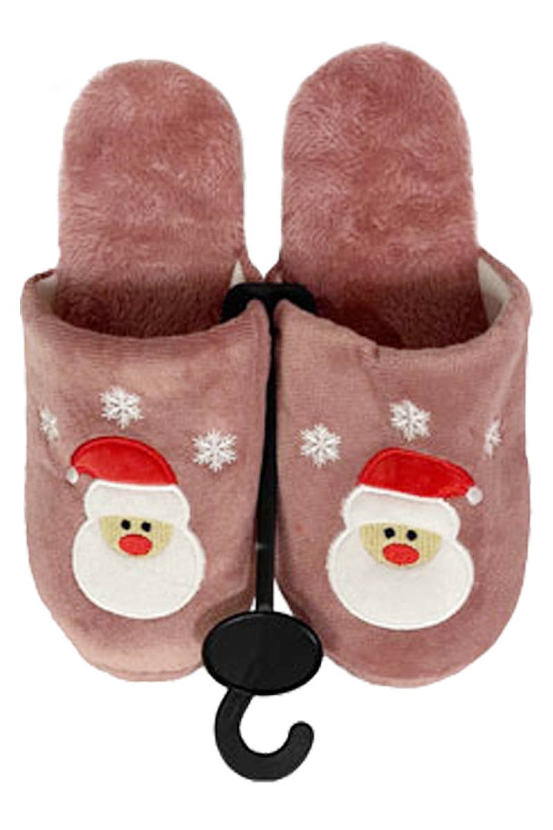 Christmas Fuzzy Fleece Foam Lounge Slippers