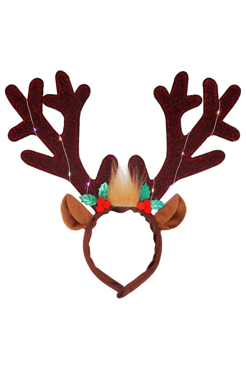 Oversized Rudolph Antler Led Light-up Hairband