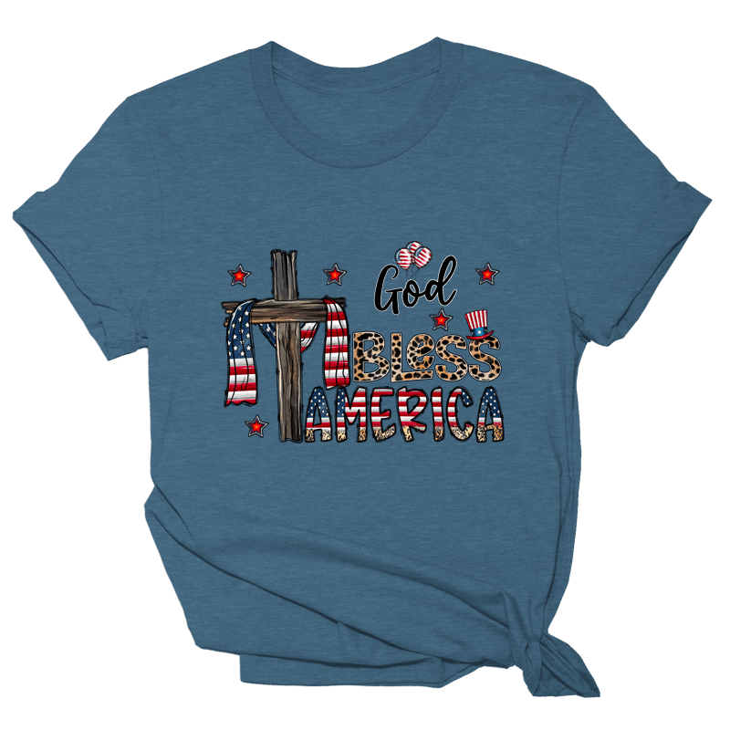 God Bless America Cross Tee - 1081